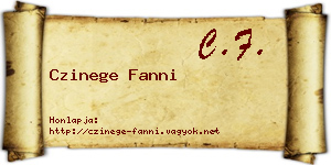 Czinege Fanni névjegykártya